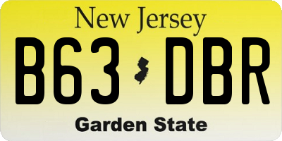 NJ license plate B63DBR
