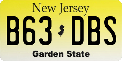 NJ license plate B63DBS