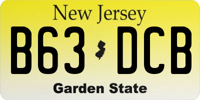 NJ license plate B63DCB