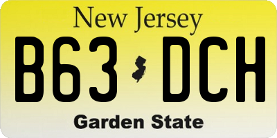 NJ license plate B63DCH