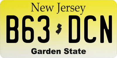 NJ license plate B63DCN