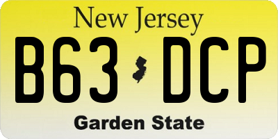 NJ license plate B63DCP