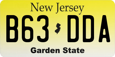 NJ license plate B63DDA
