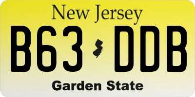 NJ license plate B63DDB