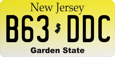 NJ license plate B63DDC