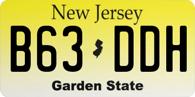 NJ license plate B63DDH