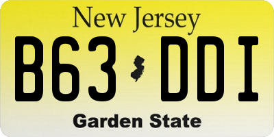 NJ license plate B63DDI