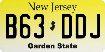 NJ license plate B63DDJ