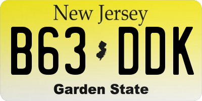 NJ license plate B63DDK