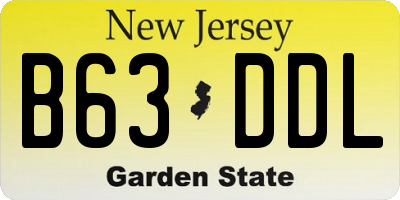 NJ license plate B63DDL