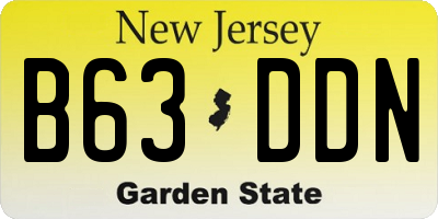 NJ license plate B63DDN