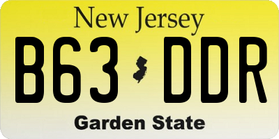 NJ license plate B63DDR