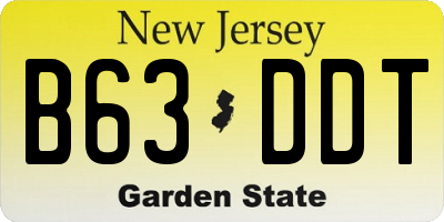 NJ license plate B63DDT