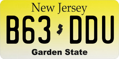 NJ license plate B63DDU