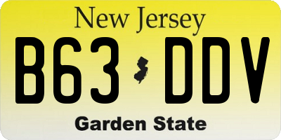 NJ license plate B63DDV