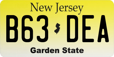 NJ license plate B63DEA