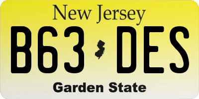 NJ license plate B63DES