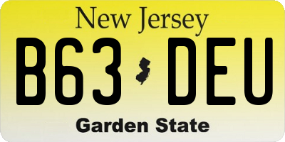 NJ license plate B63DEU