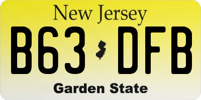 NJ license plate B63DFB