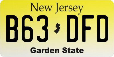 NJ license plate B63DFD