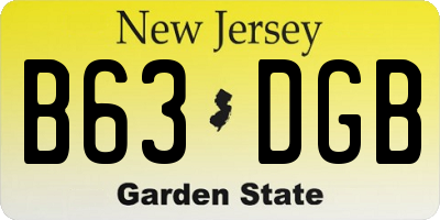 NJ license plate B63DGB