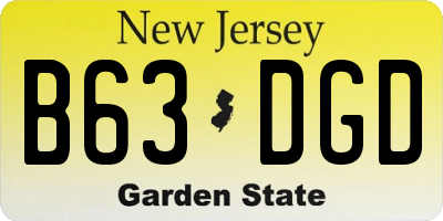 NJ license plate B63DGD
