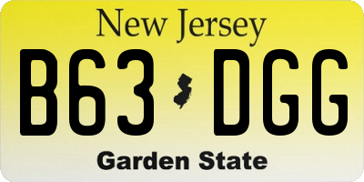 NJ license plate B63DGG