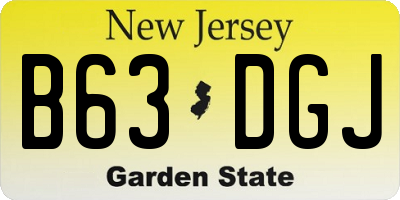 NJ license plate B63DGJ