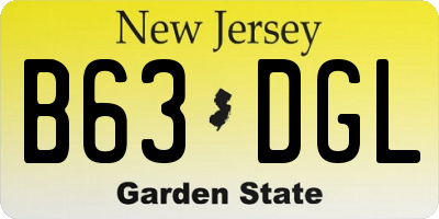 NJ license plate B63DGL