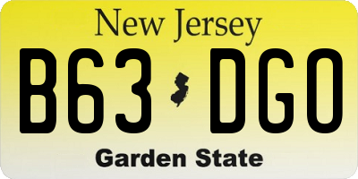 NJ license plate B63DGO
