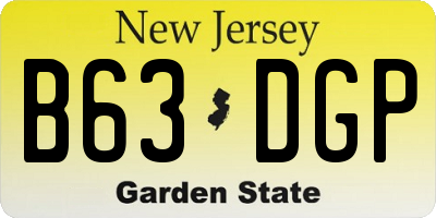 NJ license plate B63DGP