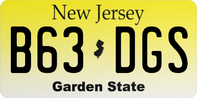 NJ license plate B63DGS