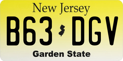 NJ license plate B63DGV