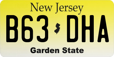NJ license plate B63DHA