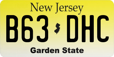 NJ license plate B63DHC