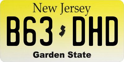 NJ license plate B63DHD