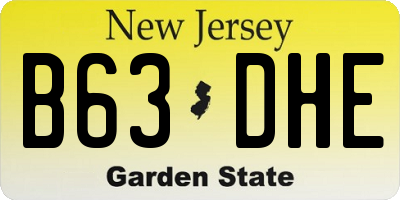 NJ license plate B63DHE