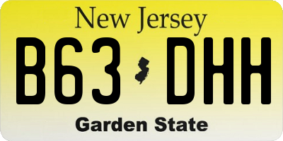 NJ license plate B63DHH