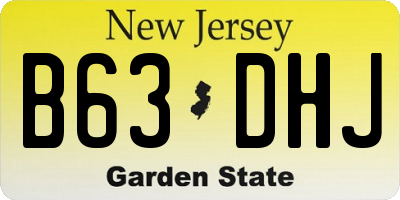 NJ license plate B63DHJ
