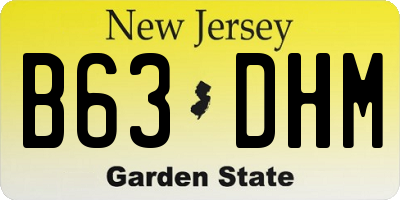 NJ license plate B63DHM