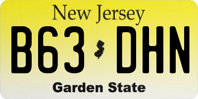 NJ license plate B63DHN