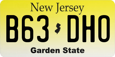 NJ license plate B63DHO