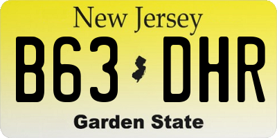 NJ license plate B63DHR