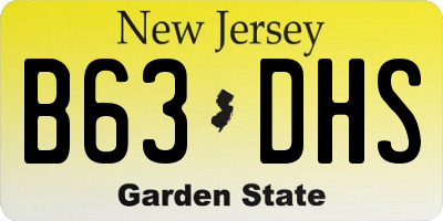 NJ license plate B63DHS