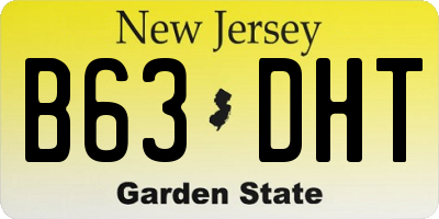 NJ license plate B63DHT
