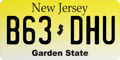 NJ license plate B63DHU
