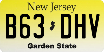 NJ license plate B63DHV