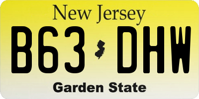 NJ license plate B63DHW