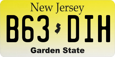 NJ license plate B63DIH