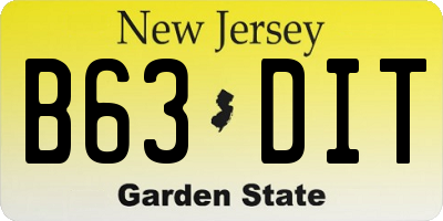 NJ license plate B63DIT